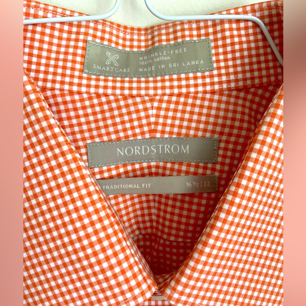 Nordstrom Men's Orange Checkered Shirt